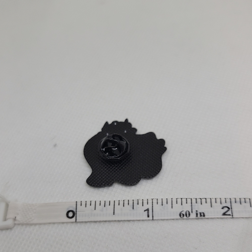 Halloween Flower Enamel Ghost Tac Pin White Black One Inch Wide Unisex - Picture 4 of 6